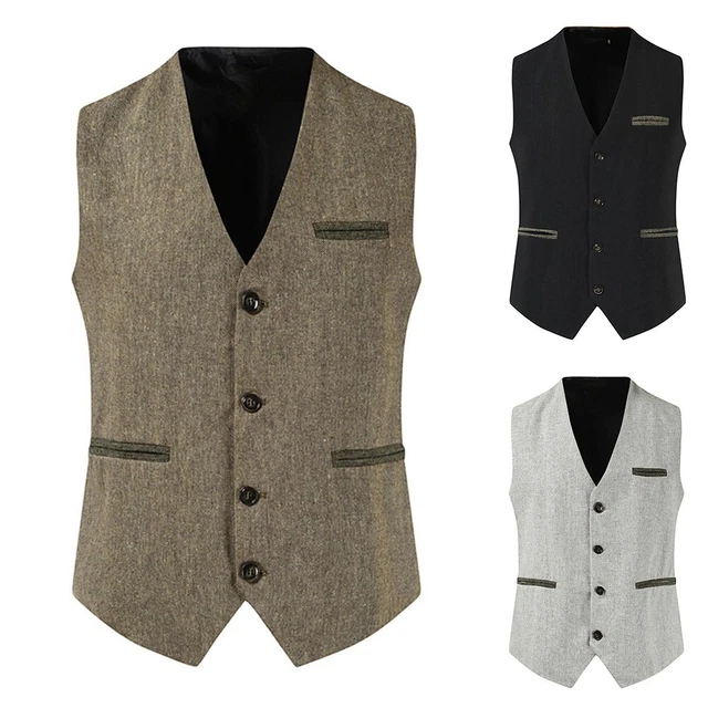 Stylish Men's Dress Suit Vest Business Formal Comfortable Soft Waistcoat