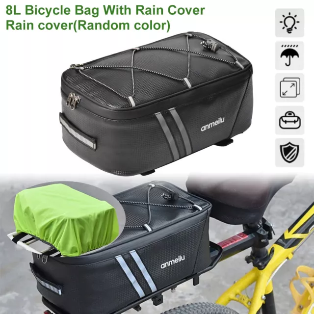 Bicycle Trunk Bag Mountain Bike Rear Rack Luggage Seat Carrier Pannier Pack UK