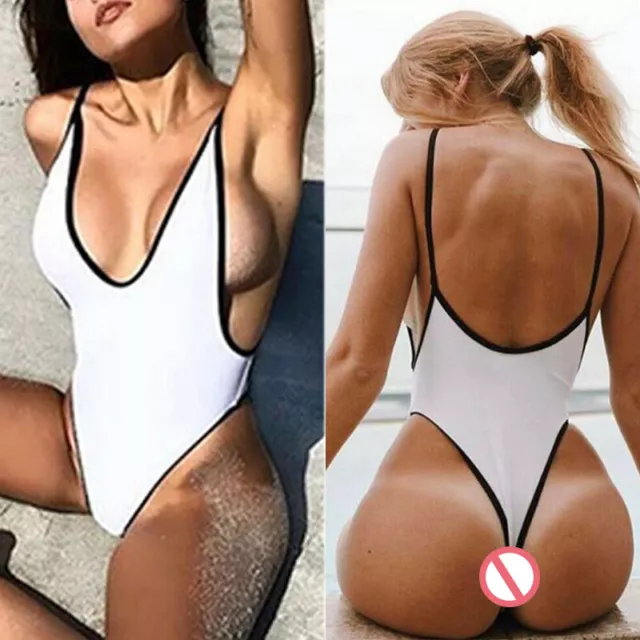 Femmes Sexy one piece Maillot de Bain String Baignade Costume Plage Bikini  *