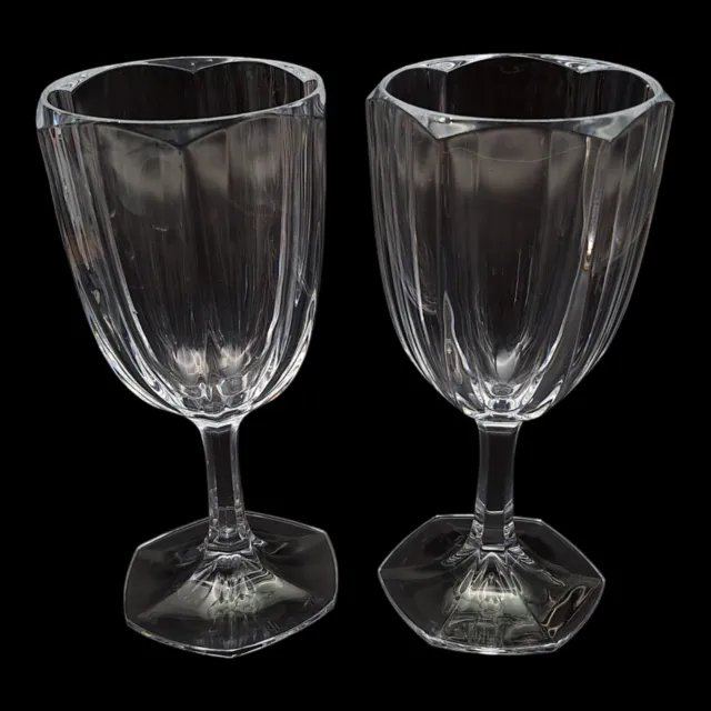 Pair of Ralph Lauren Crystal Lumiere Water Goblets 7 1/4 in