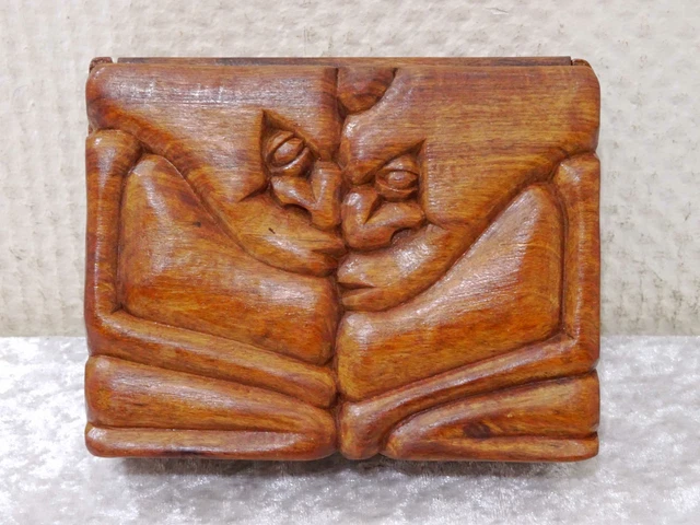 bPkN8O - Legno Cofanetto Casella Scatola - Handgefertigt - Intaglio - Arte