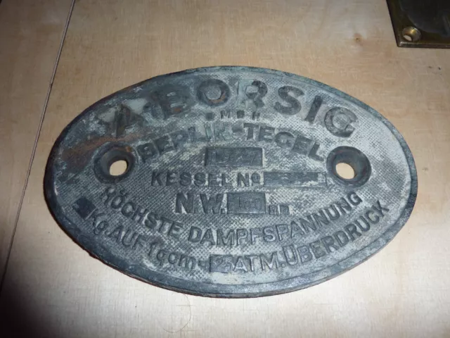 original Lokschild Dampflok Fabrikschild Kesselschild A. Borsig Berlin Tegel