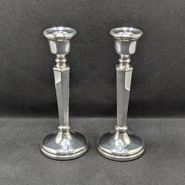 Sterling Silver Candlestick Holders by Sanders & MacKenzie, Weighted, Vintage