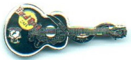 Hard Rock Cafe Philadelphia 1998 Elvis Presley Noir Guitare Broche Dead 7373