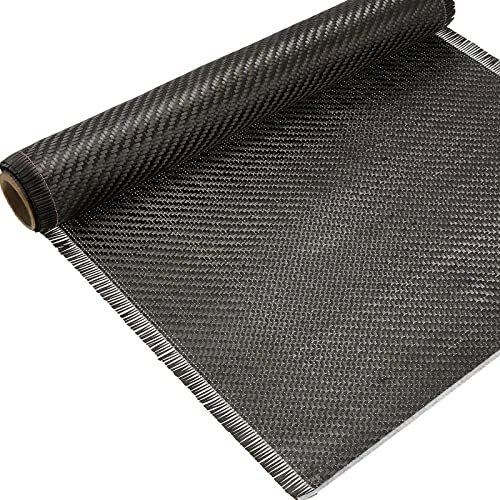 6.5ft x 12 Carbon Fiber Fabric Roll Vinyl Wrap Fabric Carbon Fiber Sheet - 2x...
