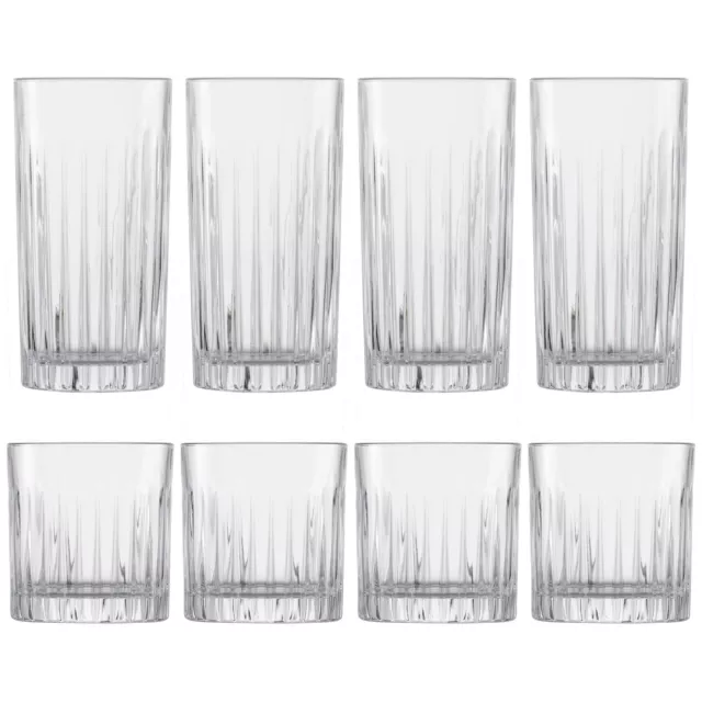 SCHOTT ZWIESEL Serie STAGE 4 x Whiskyglas 364 ml 4 x Longdrink-Glas 440 ml im Se