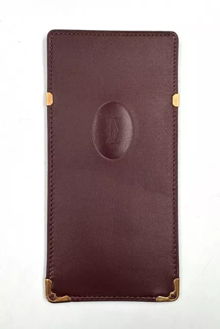 Vintage CARTIER Bordeaux Masteline Leather Sunglasses Eyeglasses Case Pouch Logo