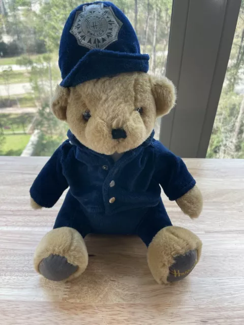 HARRODS London Knightsbridge Police Seated Plush Stuffed Teddy Bear UK Toy 12”