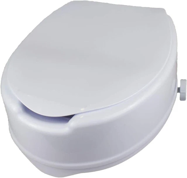 Elevación de asiento de inodoro Mobiclinic con tapa, 14 cm, blanco, modelo titanio