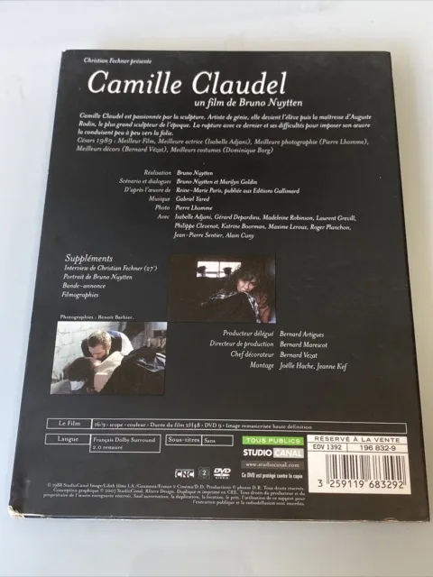 Camille Claudel Dvd Isabelle Adjani Gerard Depardieu Studiocanal France 2
