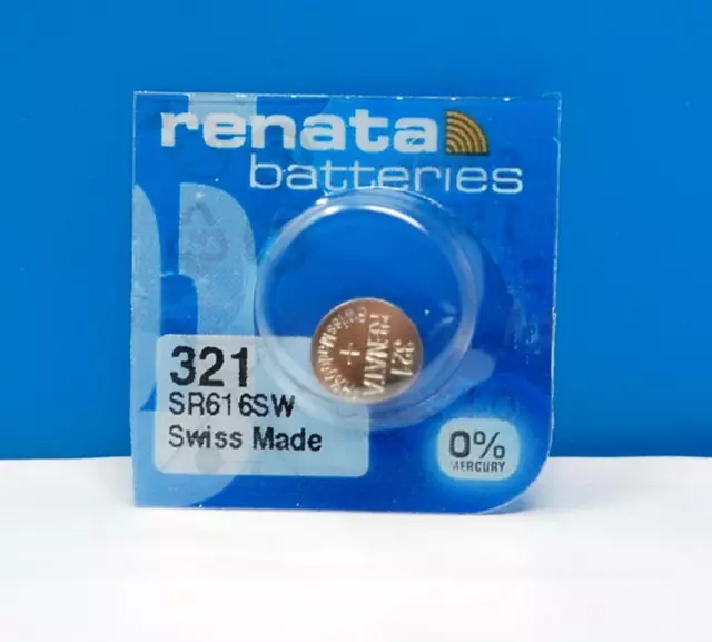 Renata 321 R321 SR616SW Silver Oxide Button Cell Watch Battery Swiss Made 1 PC