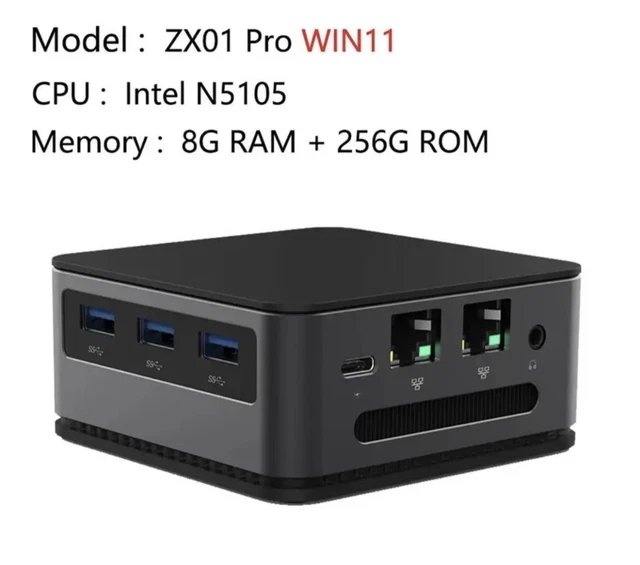 MICROSOFT OFFICE WINDOWS 11 Pro Mini PC Intel N5105 CPU 8GB DDR4 RAM ...