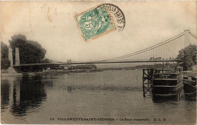 CPA AK VILLENEUVE-St-GEORGES Le Pont suspendu (672095)