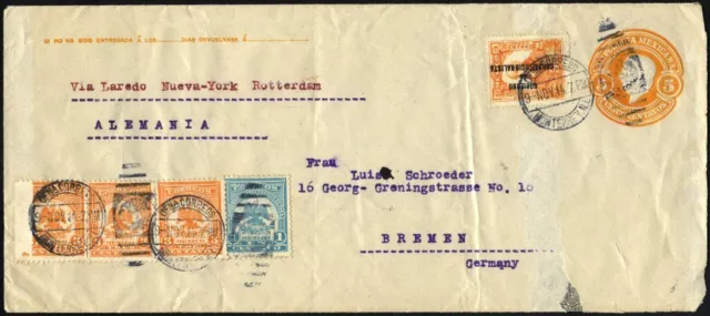 MEXICO among others 339 LETTERS, 1914, 5 C. orange whole item envelope revolution additional question