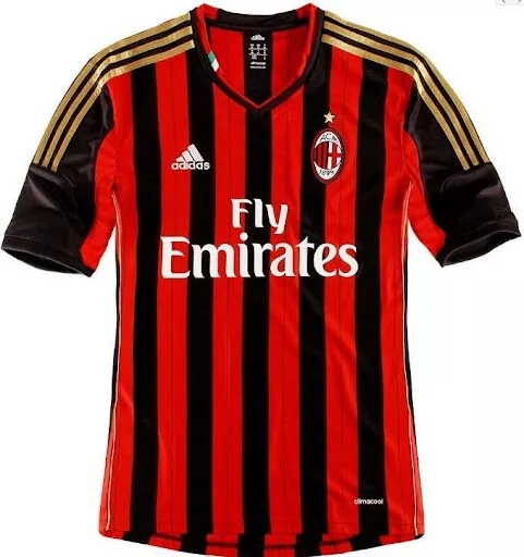 3882 Adidas Ac Milan 2013/2014 Maglia Gara Home Bambino Maglietta Shirt  G77260