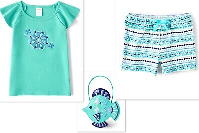 New Gymboree Island Getaway Girls Shorts Outfit With Matching Purse Size  5T