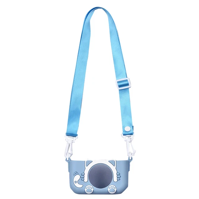 Portable Mini Cartoon Camera Cover Adjustable Silicone Shell (Blue Cat)