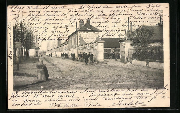 CPA Liancourt, vue de la rue avec vue du bâtiment 1904
