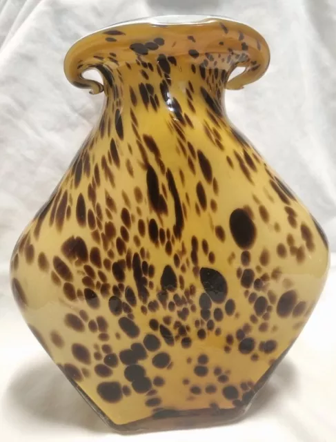 Hand Blown Tortoise Shell Vase- 25cm Tall