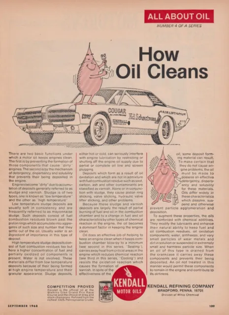 1967 Mercury Cougar Eddie Schartmann Air Lift Funny Car Kendall Vintage Print Ad