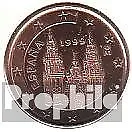 Spain Article: e 1 1999 brillant uncirculated (BU) 1999 Kursmünze 1 cent