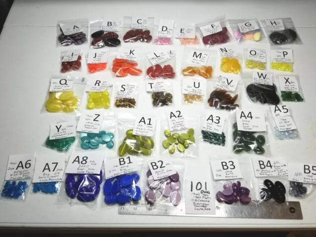 Vtg OVAL Moonglow Thermoset Plastic Celluloid Flat Back Cab Jewelry Repair Craft