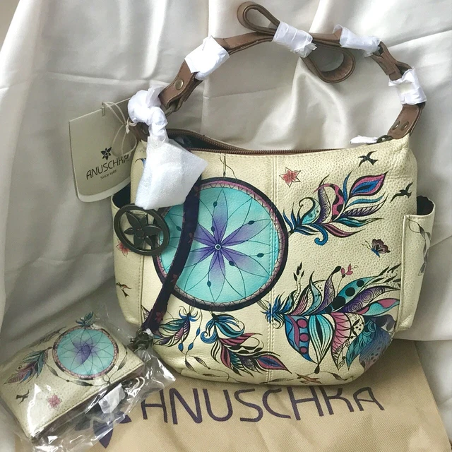 ANUSCHKA NWT🪶Hobo w/Side Pockets+Leather Pouch-Sweet Dreams Multi 7344-SWD-MLT
