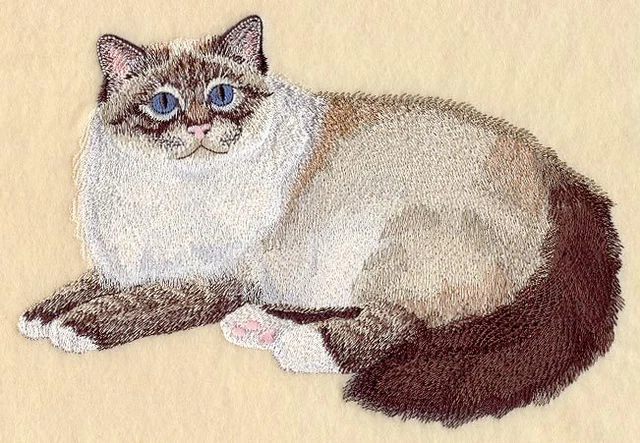 Embroidered Sweatshirt - Birman Cat C7931 Sizes S - XXL
