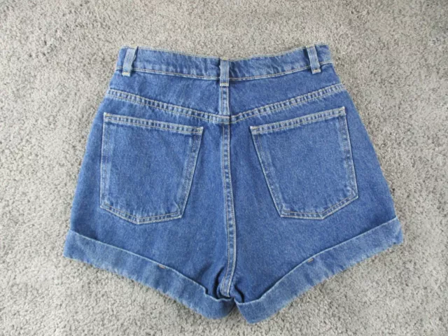 American Apparel Jeans Denim Shorts 27 W26 Pockets Blue Zip USA Made 2