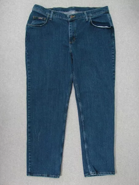 UG03452 **LEE RIDERS** RELAXED FIT WOMENS JEANS sz18W P DARK BLUE $18. ...