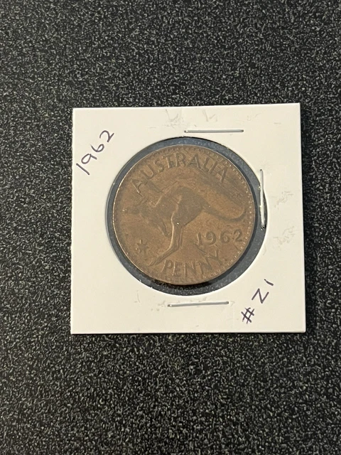 🏆1962 Australian Penny Beautifully 🏆Detailed Coin Queen Elizabeth Ii #Z1🏆