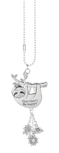 Ganz Cute Hanging Car Charm Sloth "Don'T Hurry Be Happy"