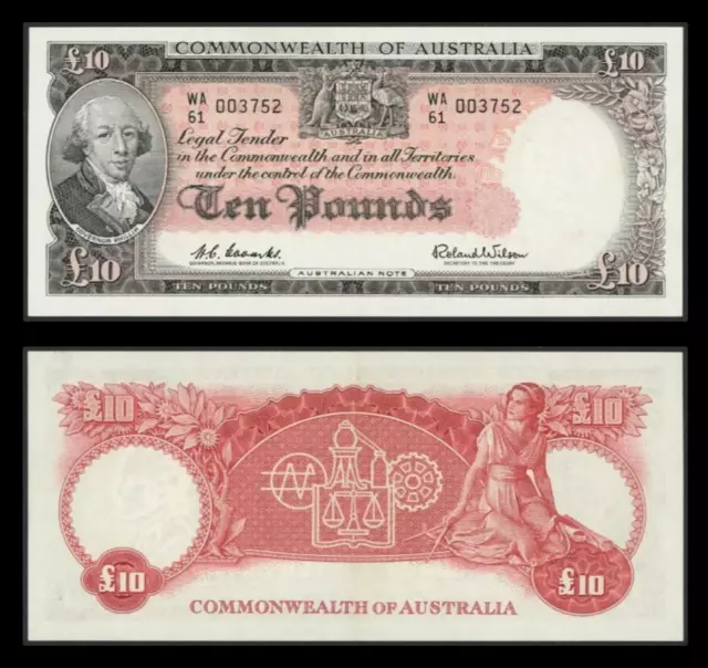 1960 Australia £10 Ten Pounds Coombs/Wilson WA61 003752 - R63 aUnc - 37