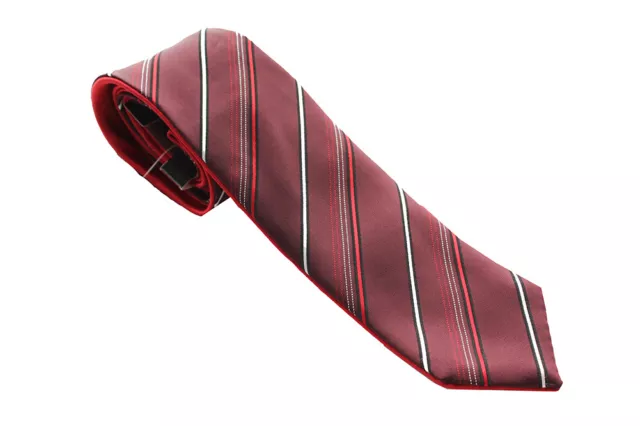 Alfani Spectrum New Red Burgundy Reversible Stripe Tie OS $49.5