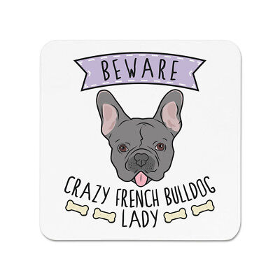 Beware Pazzo Bulldog Francese Donna Frigo Magnete - Divertente Cucciolo di Cane