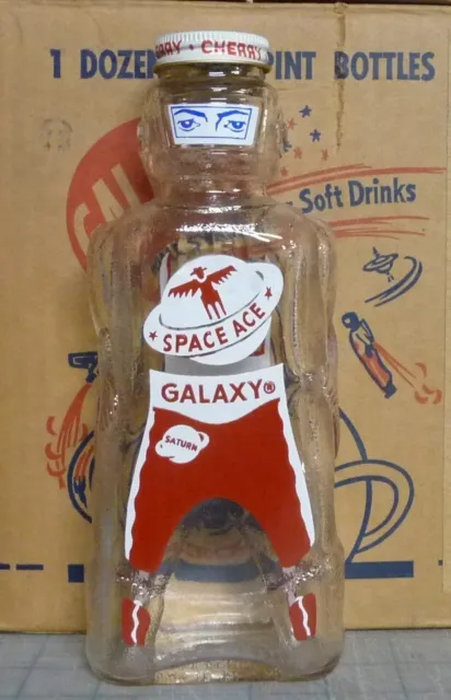 Black Cherry Galaxy "SPACE ACE" Syrup Bottle Bank Empty 1953 Mint Space Foods Co