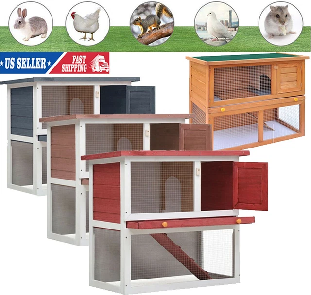 Waterproof Wooden Chicken Coop Hen House Pet Animal Poultry Cage Rabbit Hutch