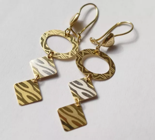 Ohrringe lange Ohrringe 750 Gelbgold Vintage earrings gold