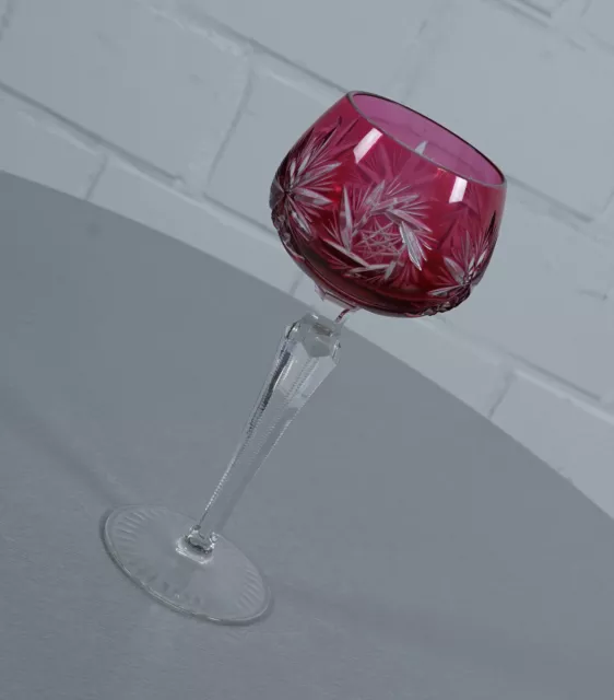 Bleikristall Römer Weinkelch Weinglas Kelch Stengelglas Rosa Vintage 70er Jahre