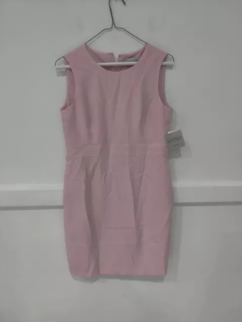 DEFECT Kasper Women's Sleeveless Jewel Neck Sheath Dress Pink Size 4P $90 A402