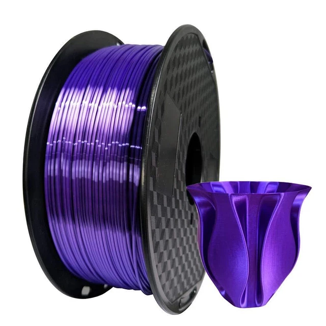 Silk Purple PLA 1.75mm 3D Printer Filament 1KG (2.2 LBS ) Silky Shiny Purple ...
