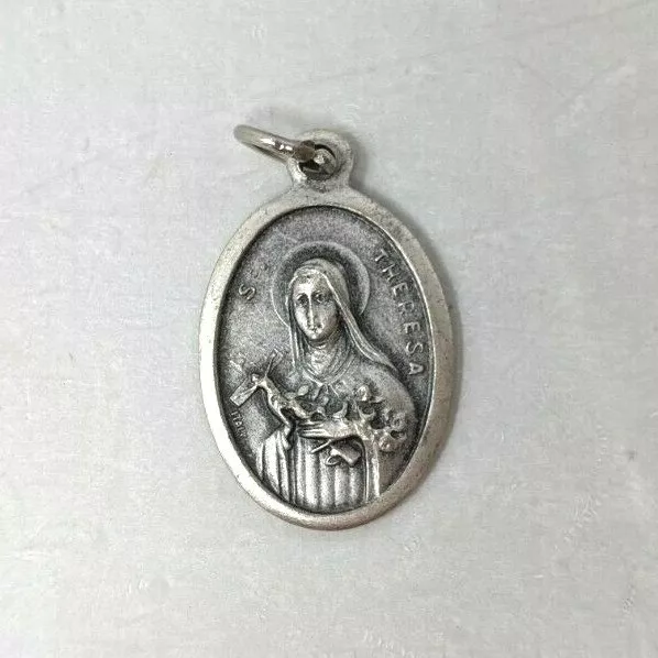 VTG St Saint Theresa Teresia Therese Pray For Us Religious Medal Pendant Italy