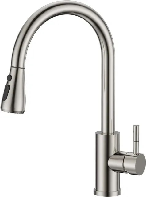 Kitchen Sink Mixer Tap Pull Out Spray, High Arch Single Handle Pull Down Faucet