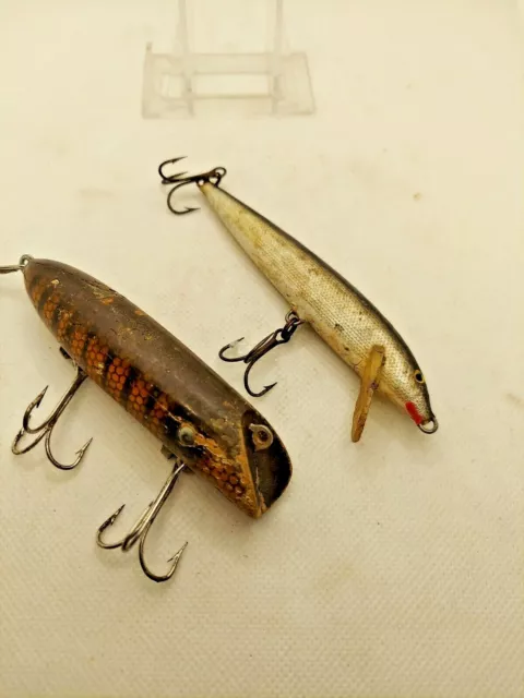 OLD LURES WE have a wooden double spinner top water lure for Big Bass  fishing. $15.99 - PicClick