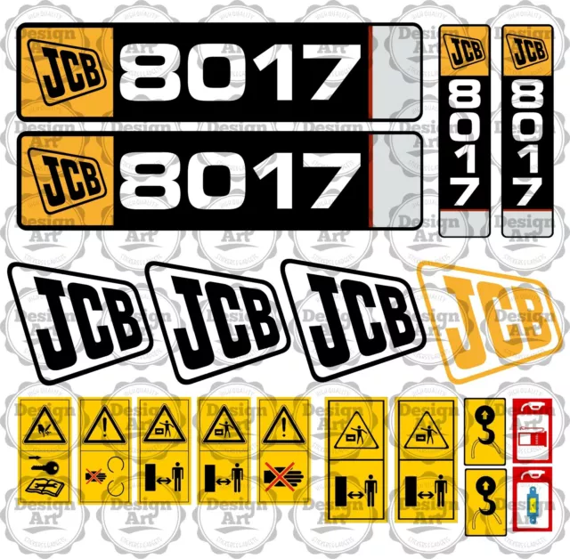 JCB 8017 Mini Bagger Digger Aufkleber Set Decals