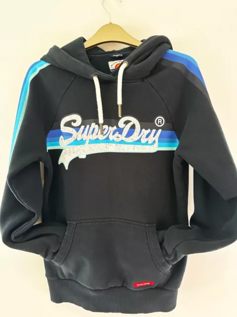 Navy Superdry hoodie unisex - Small (UK 8)