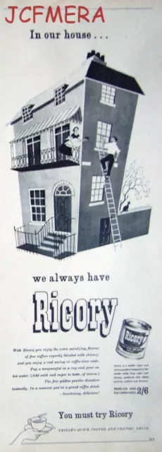 Vintage 'RICORY' Instant Coffee Chicory Drink ADVERT - Original 1955/6 Print AD