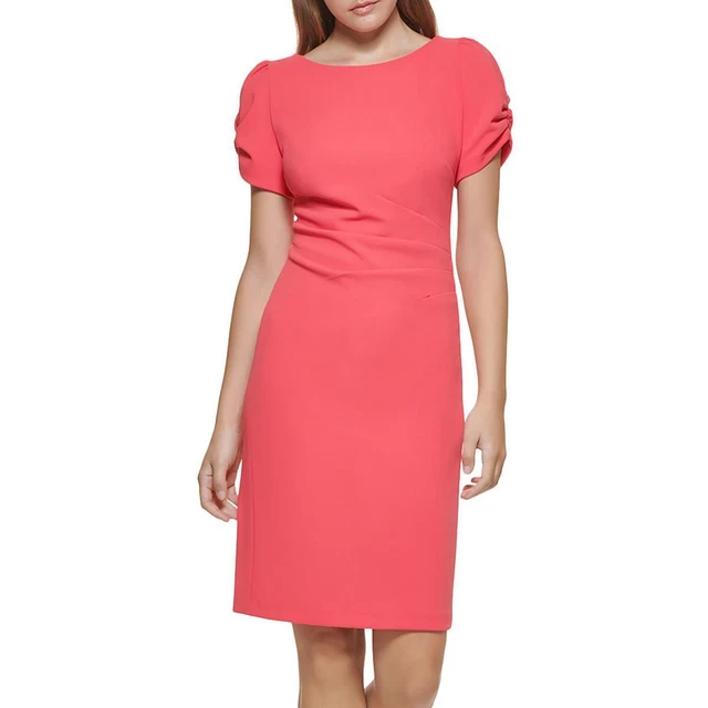 Karl Lagerfeld Paris Womens Pink Cap Sleeve Midi Wear to Work Dress 10 BHFO 1463