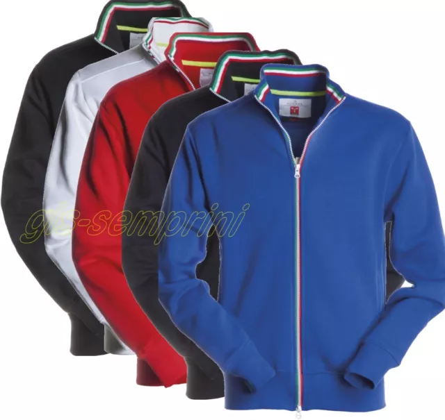 Felpa Zip Lunga Payper Nazionale Maglia In Cotone Uomo Tricolore Italia