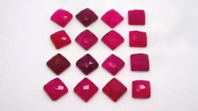 Rani Chalcedony Square Shape Checker Cut Calibrated Loose Gemstone 16mm To 20mm